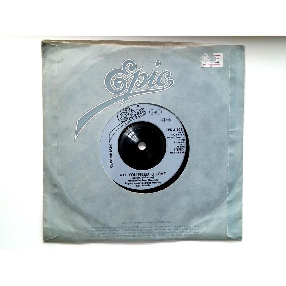 New Musik – All You Need Is Love Beatles 7" Vinyl Record Synth-Pop New Wave UK